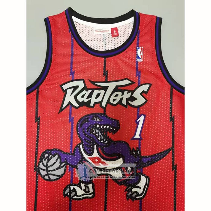 Camiseta Toronto Raptors Tracy McGrady NO 1 Mitchell & Ness 1998-99 Rojo